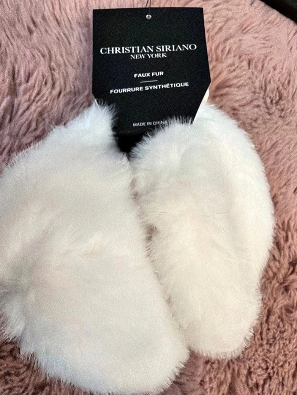 Christian Siriano Faux Fur Jacket in Cream NWT - Picture 4 of 4